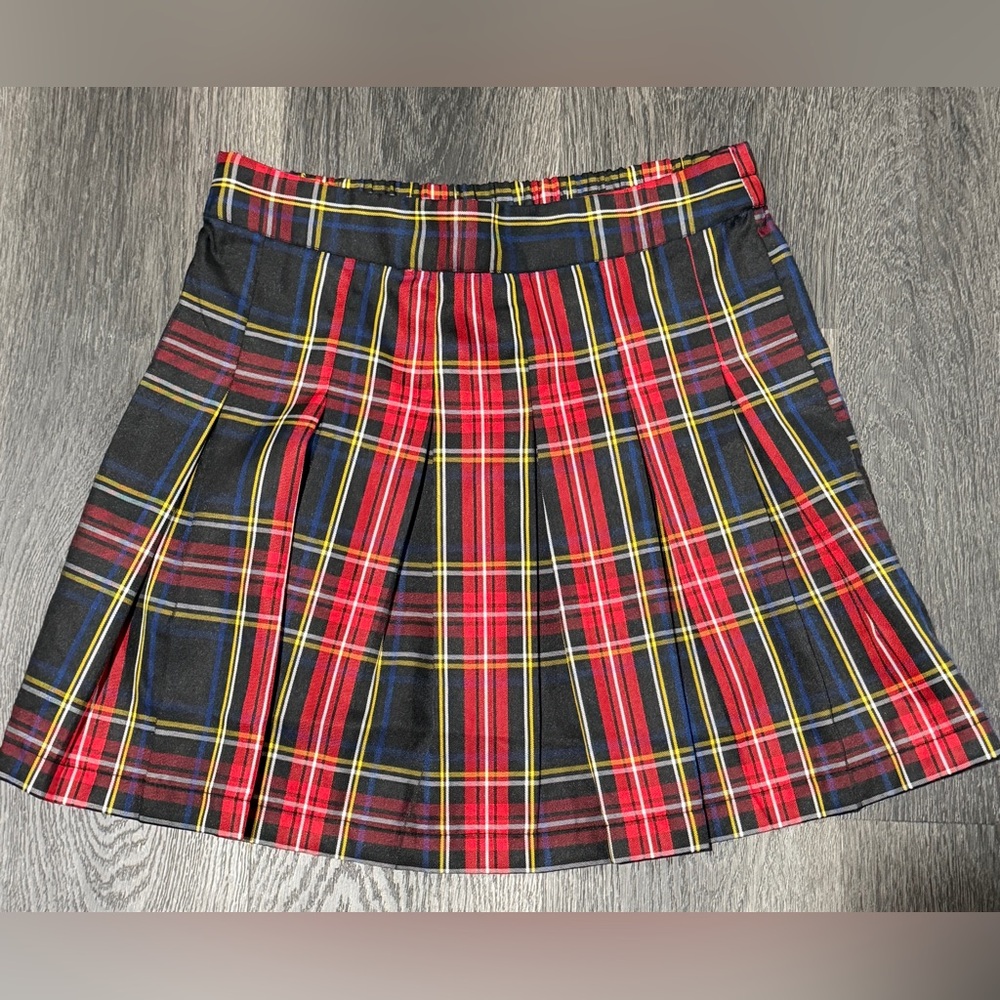Classic Plaid Kids Skirt in Red and Black